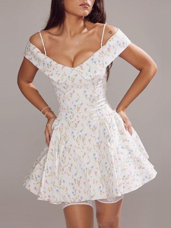 Off-Shoulder Floral Mini Dress