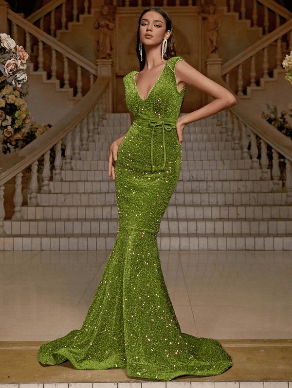 Exquisite Green Sequin Dress