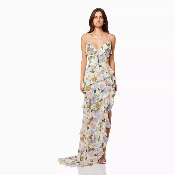 Floral Ruffle Maxi Dress