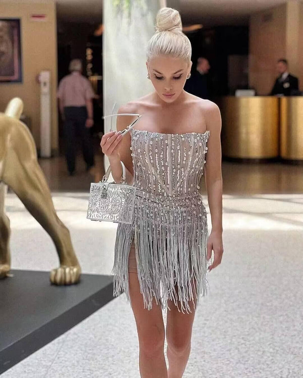 Silver Sequin Dress