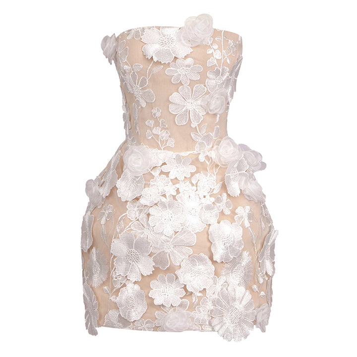 3D Floral Mesh Dress 4