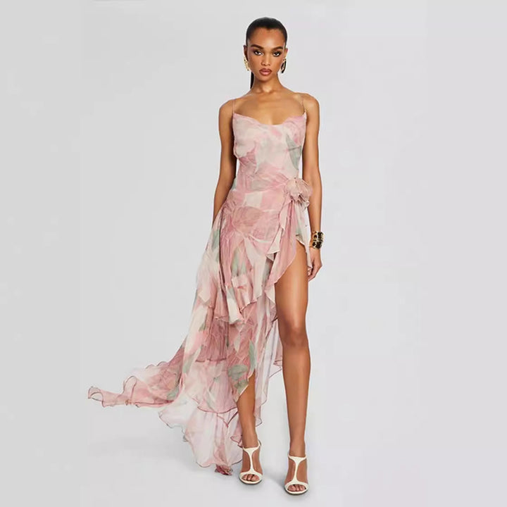 Asymmetrical Floral Dress