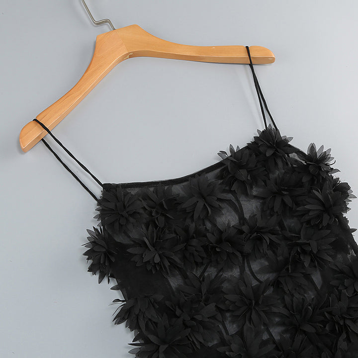Black Floral Mesh Mini Dress 4