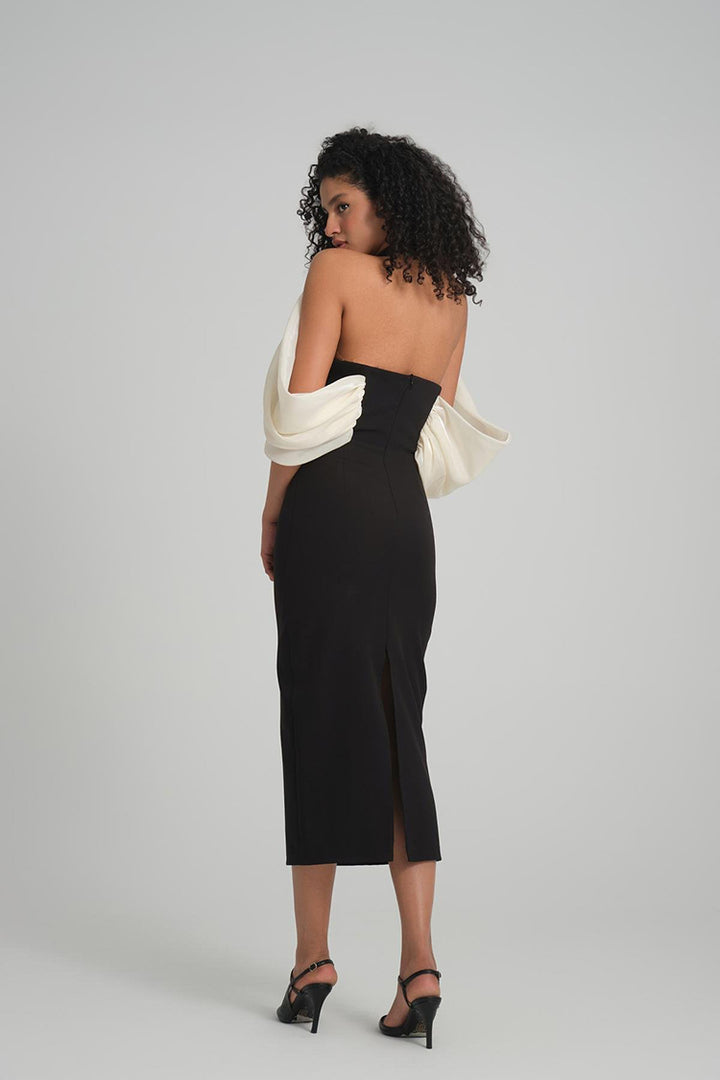 Black Flower Bodycon Dress 1