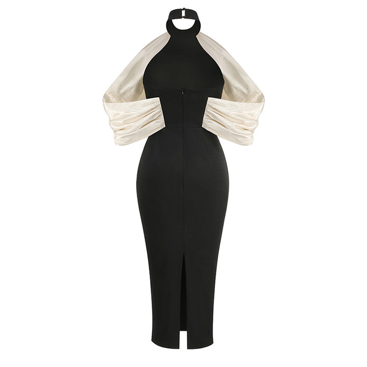 Black Flower Bodycon Dress 10
