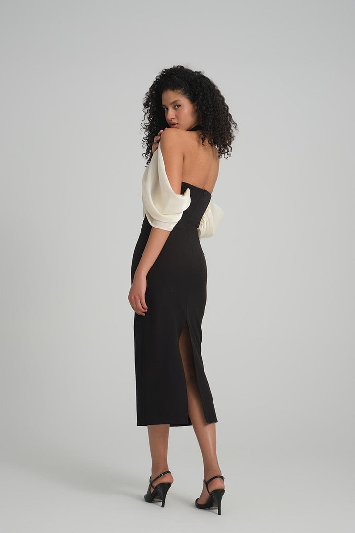 Black Flower Bodycon Dress 2