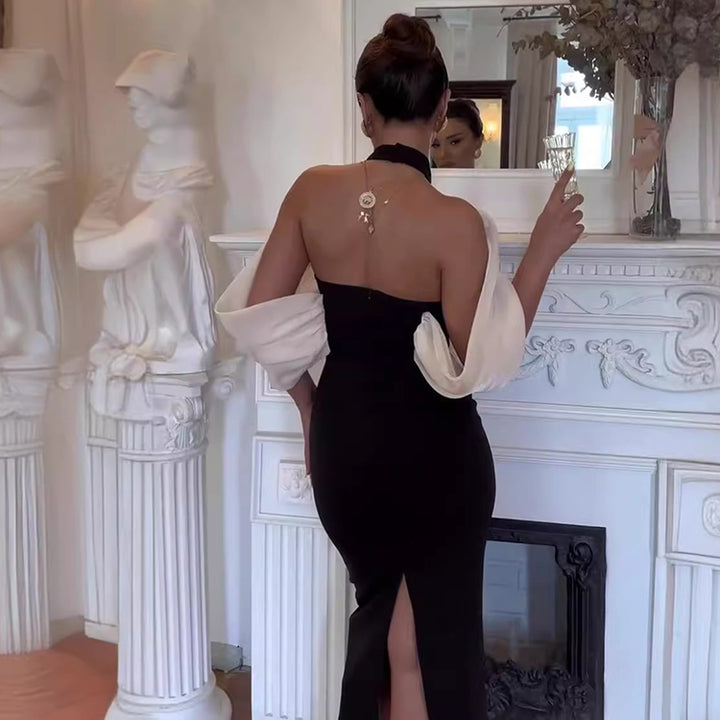 Black Flower Bodycon Dress 7