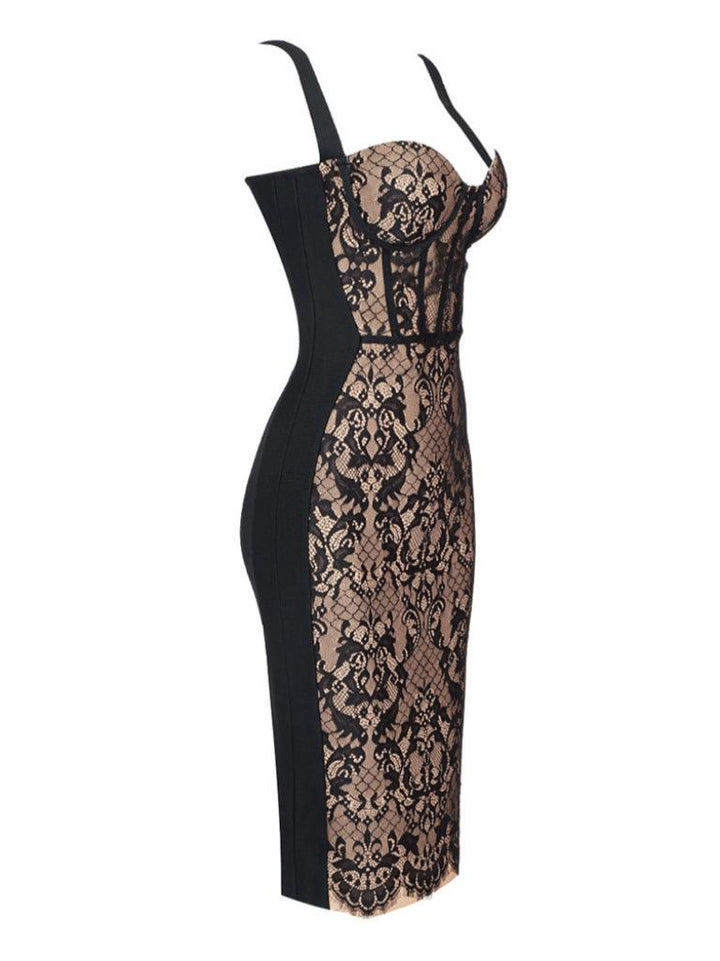 Black Lace Bodycon Dress 3