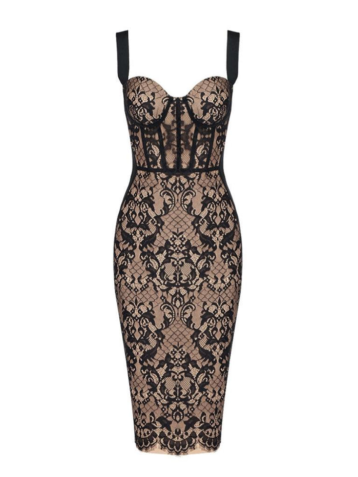 Black Lace Bodycon Dress 4