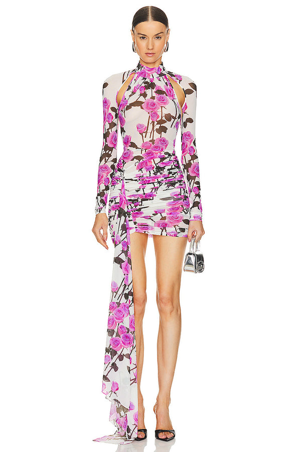 Floral Asymmetrical Dress