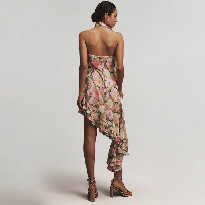 Floral Halter Neck Maxi Dress 1
