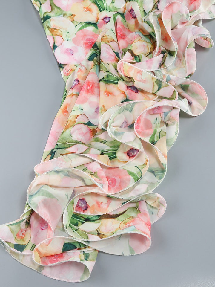 Floral Halter Neck Maxi Dress 7
