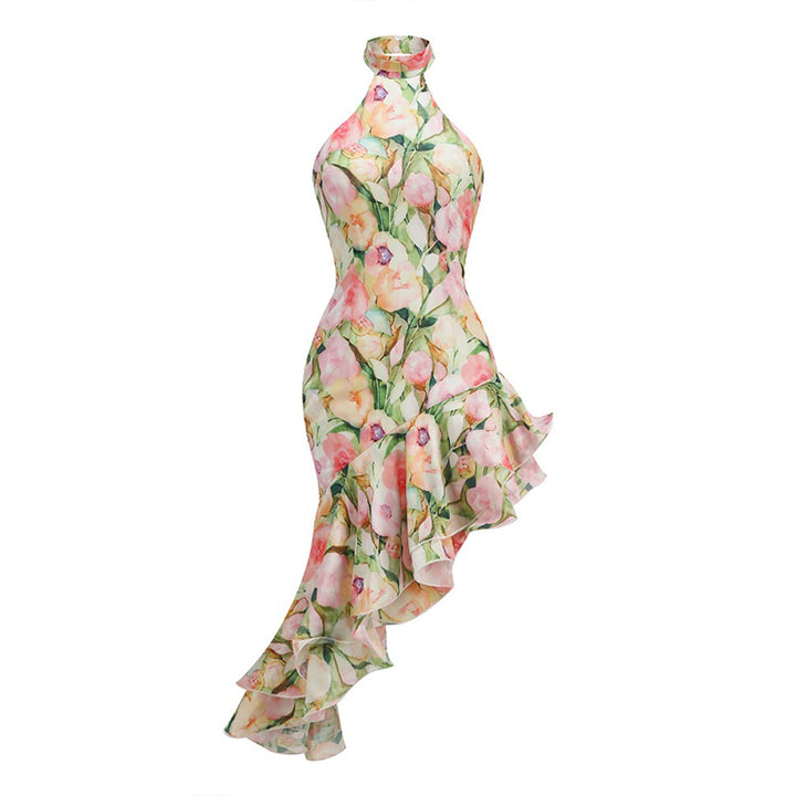 Floral Halter Neck Maxi Dress 9