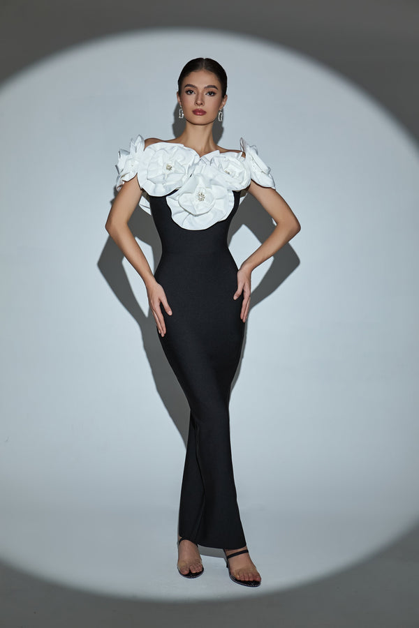 Floral Off-Shoulder Cocktail Dress