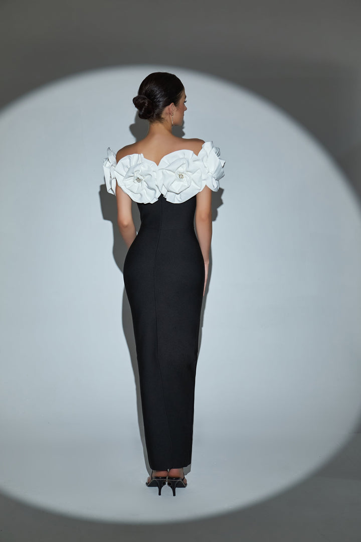 Floral Off-Shoulder Cocktail Dress 1
