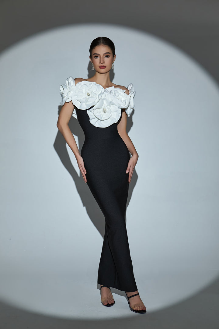 Floral Off-Shoulder Cocktail Dress 3