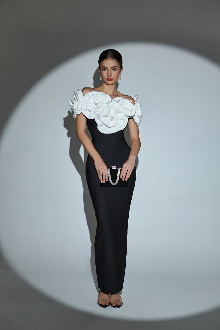 Floral Off-Shoulder Cocktail Dress 8
