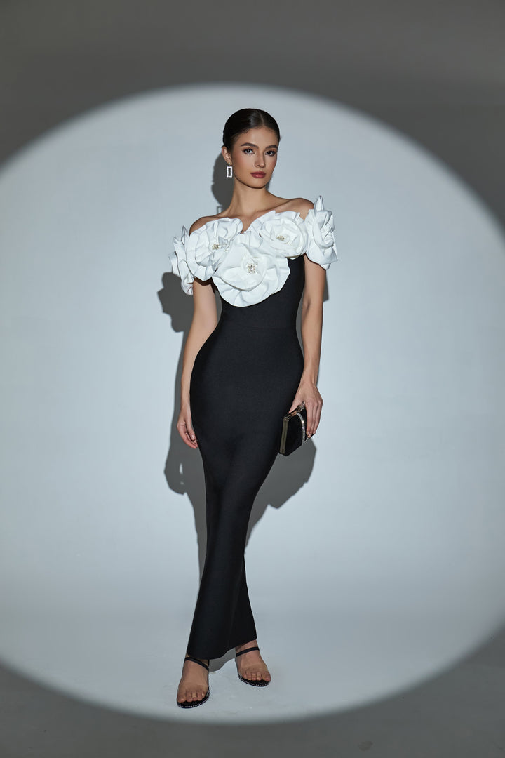Floral Off-Shoulder Cocktail Dress 9