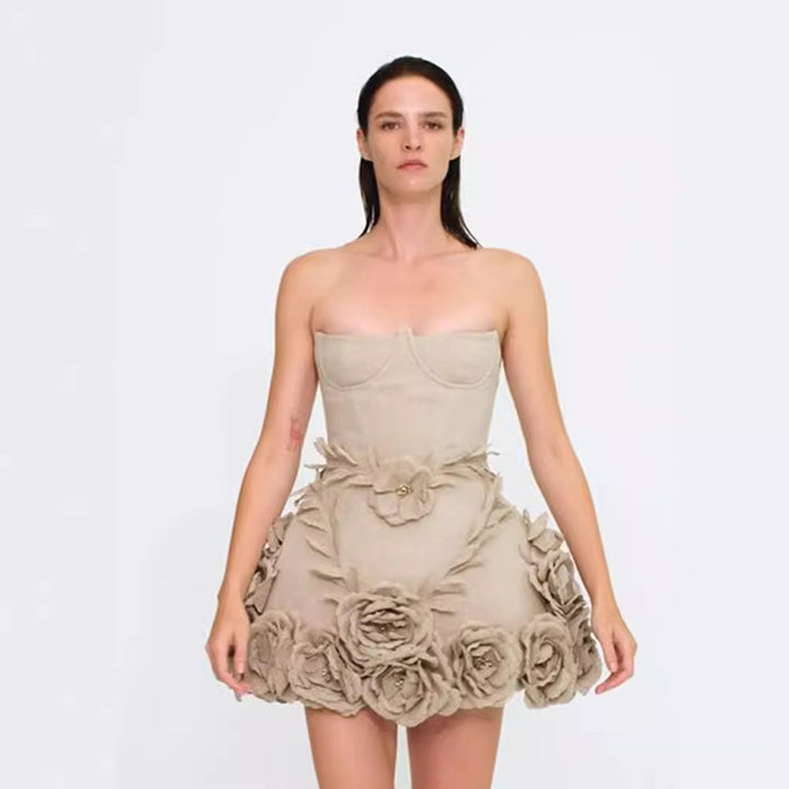 Floral Puffy Corset Dress