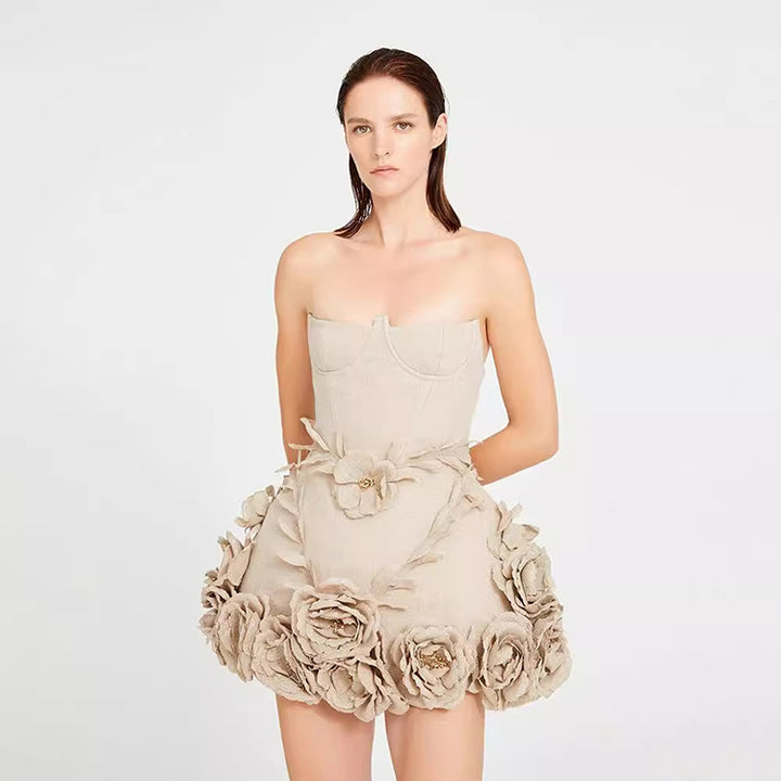 Floral Puffy Corset Dress 1