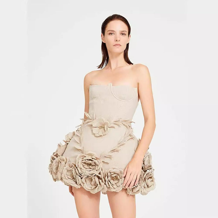 Floral Puffy Corset Dress 2