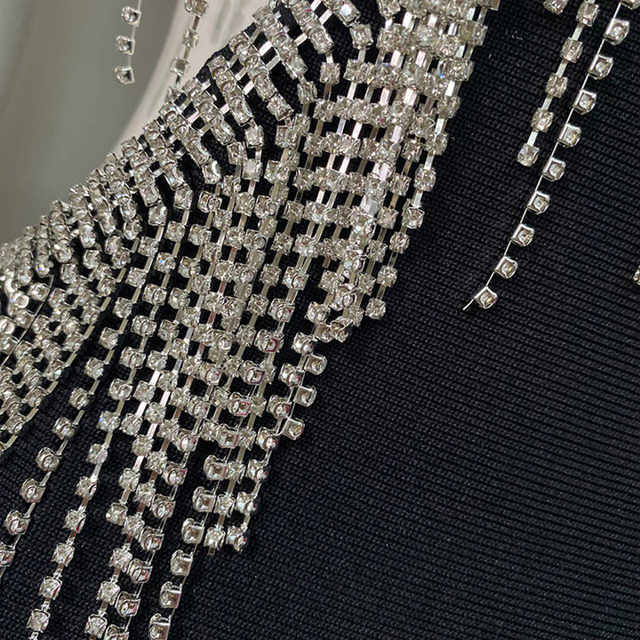 Glamorous Feather Corset Halter Dress 5