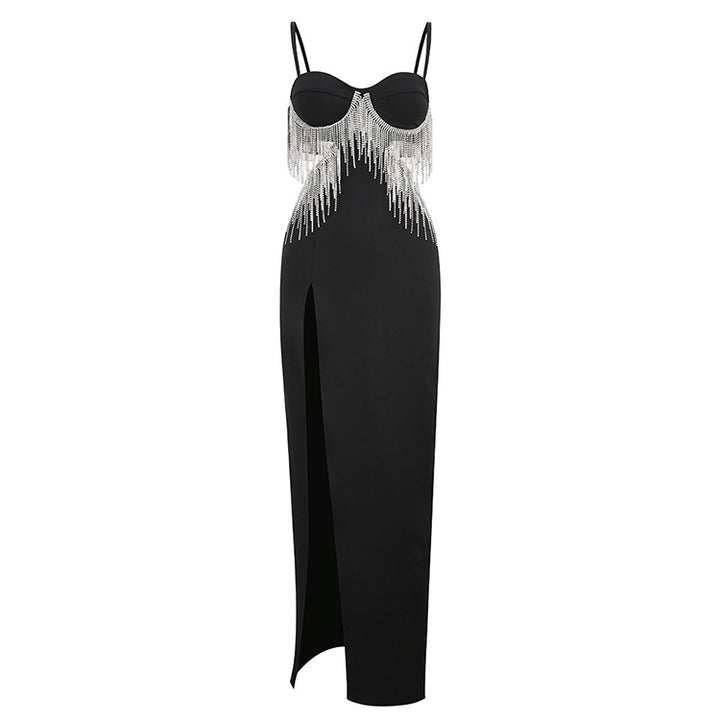 Glamorous Feather Corset Halter Dress 8