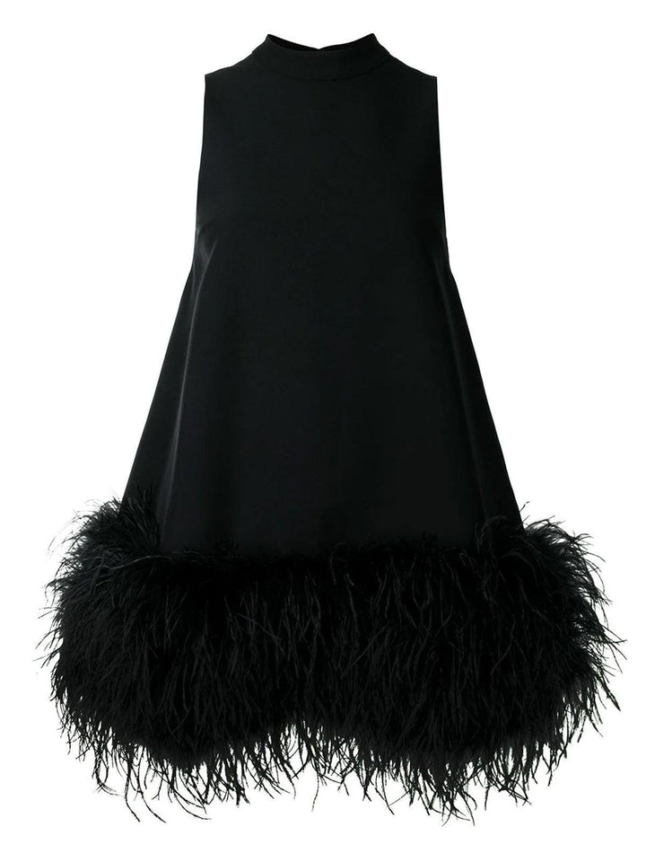 Hem Black Feather Dress 7
