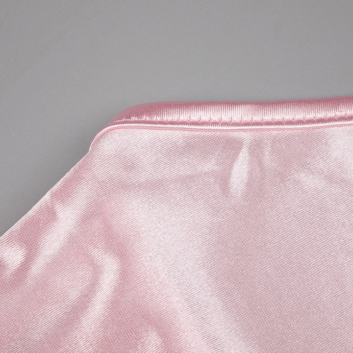 High Neck Backless Satin Dress 19