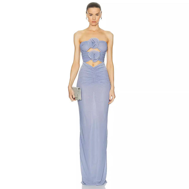 Lilac Floral Cut Out Dress