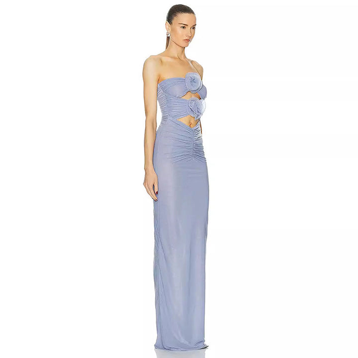 Lilac Floral Cut Out Dress 2