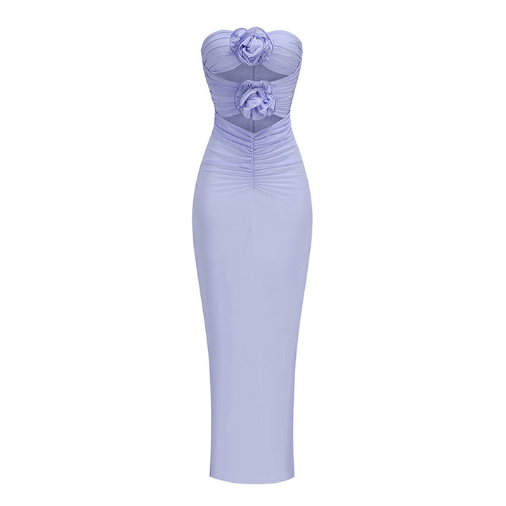 Lilac Floral Cut Out Dress 3