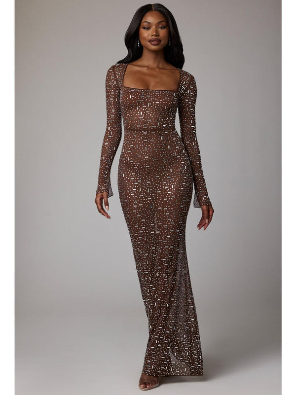 Rhinestone Sheer Dress