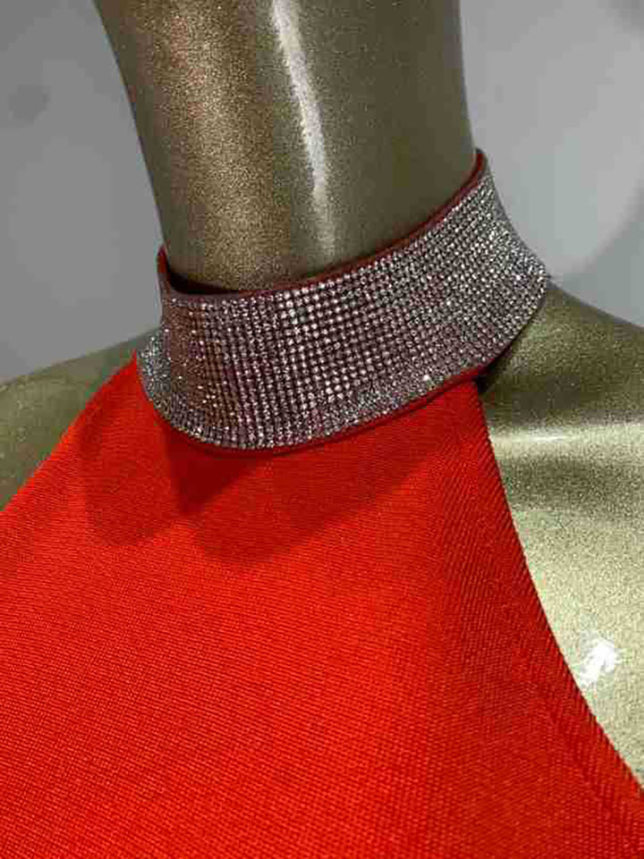 Red Halter Evening Dress 2