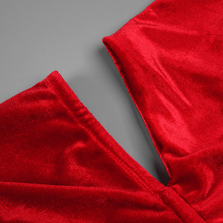 Red Halter Neck Evening Gown 8