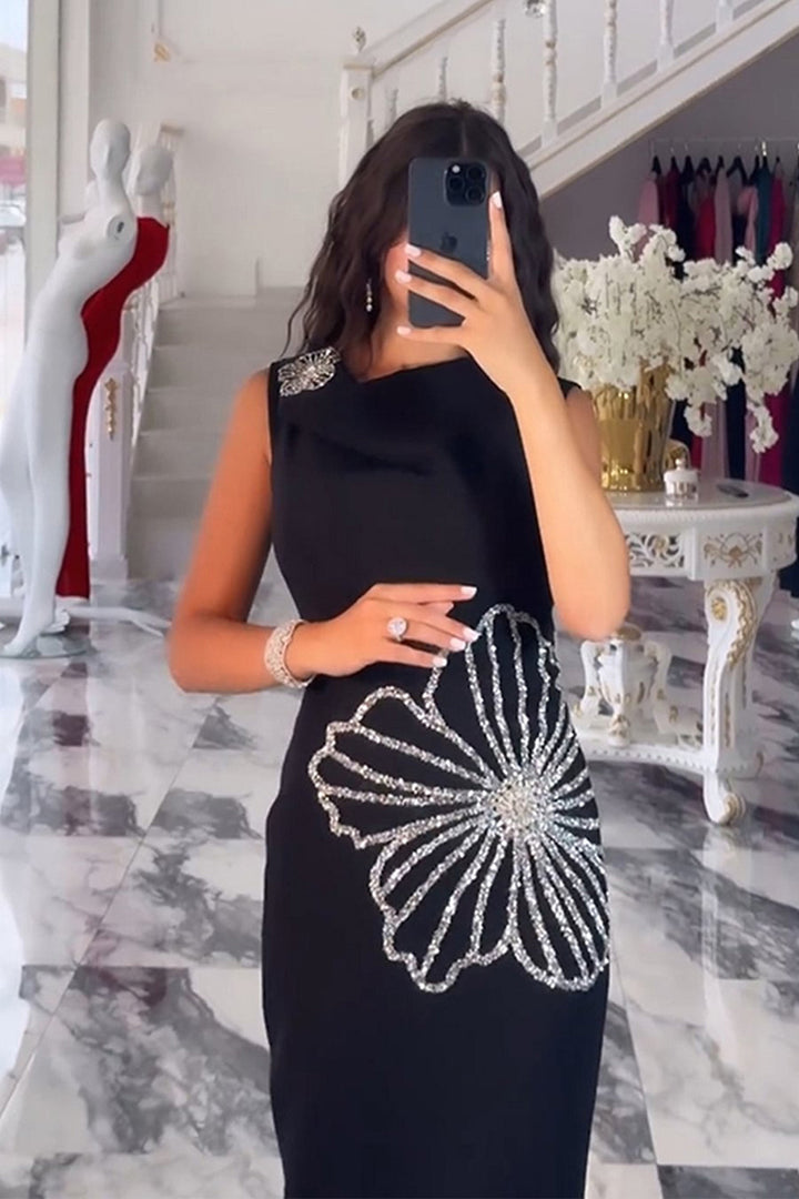 Rhinestone Floral Dress 2