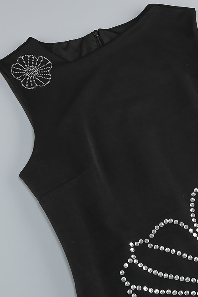 Rhinestone Floral Dress 6