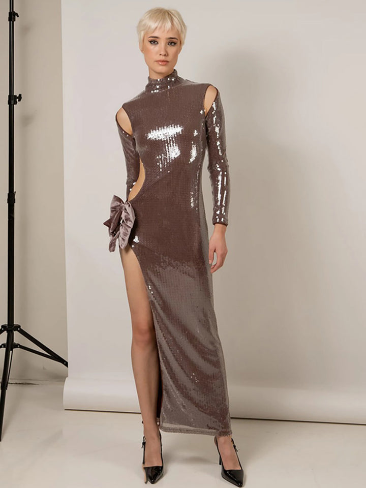 Sequin Cut Out Party Gown