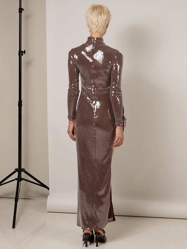 Sequin Cut Out Party Gown 1