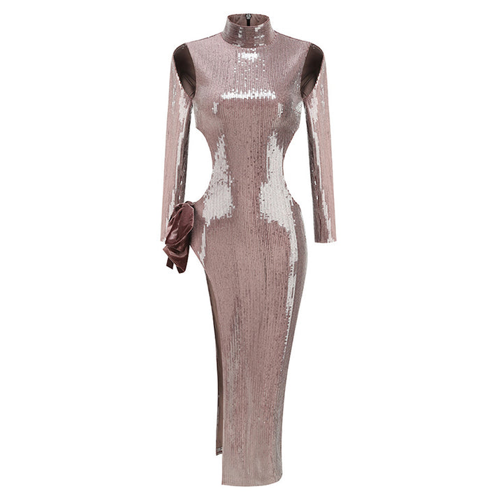 Sequin Cut Out Party Gown 7