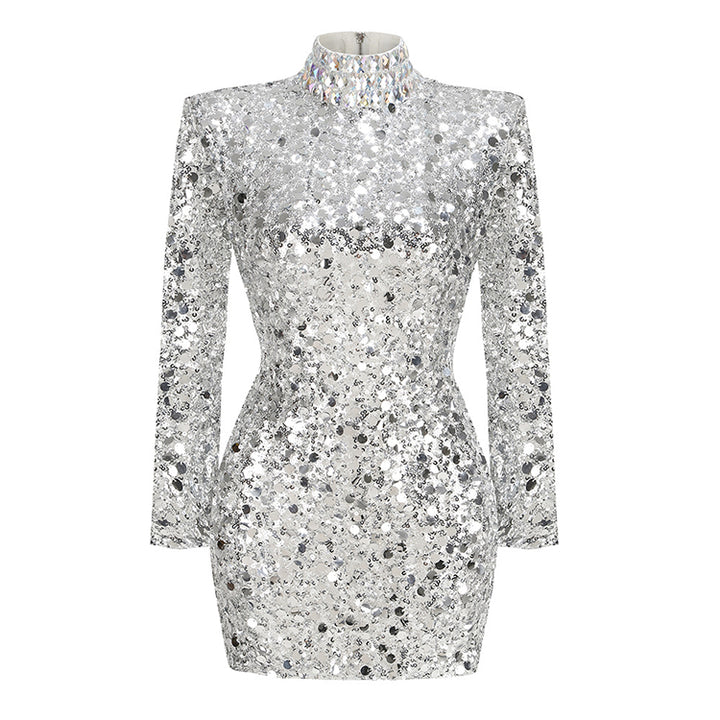 Silver Sequin Party Dress 5