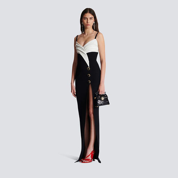 Two-Tone Slit Dress