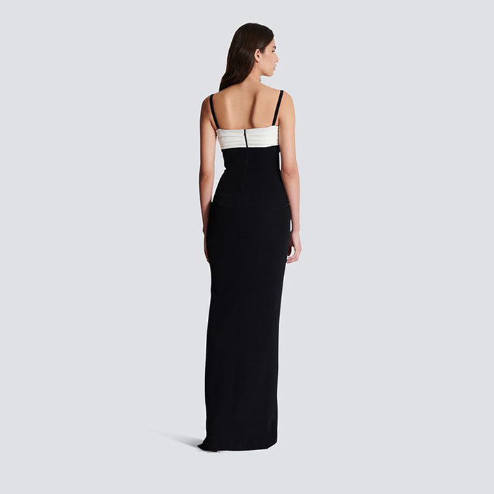 Two-Tone Slit Dress 1