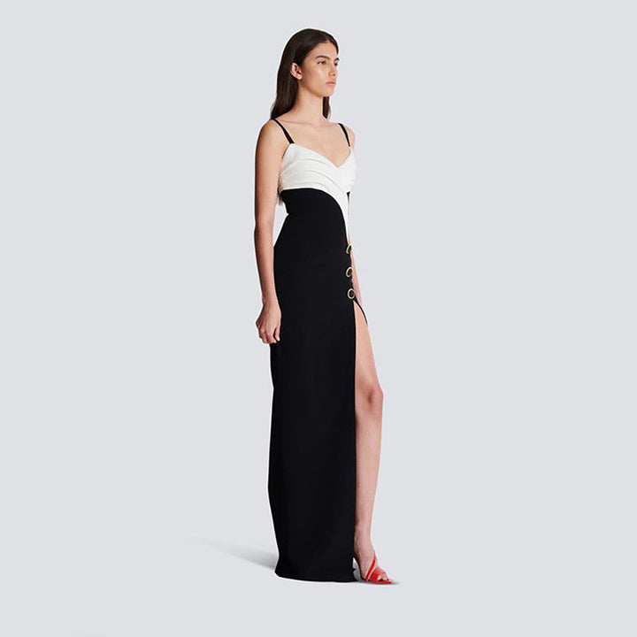 Two-Tone Slit Dress 2