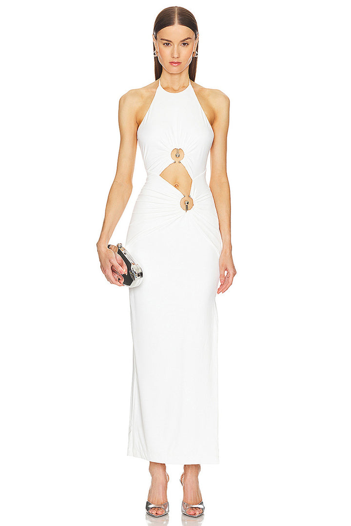White Cut Out Maxi Dress 2
