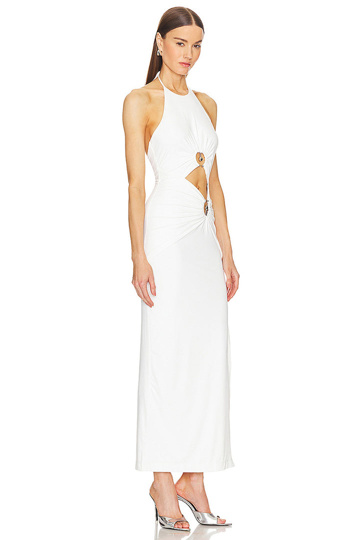 White Cut Out Maxi Dress 3