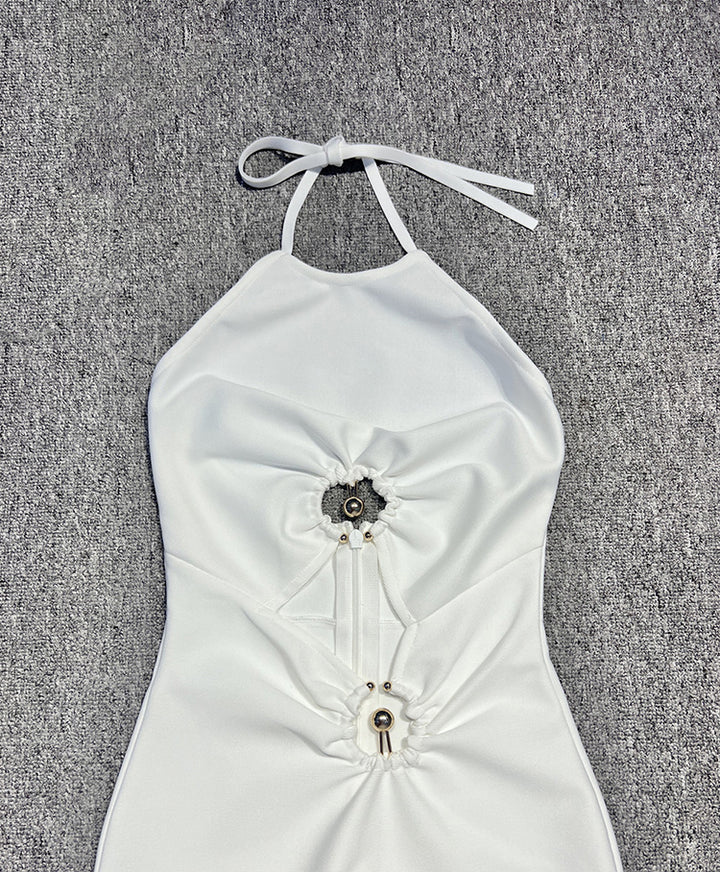 White Cut Out Maxi Dress 4