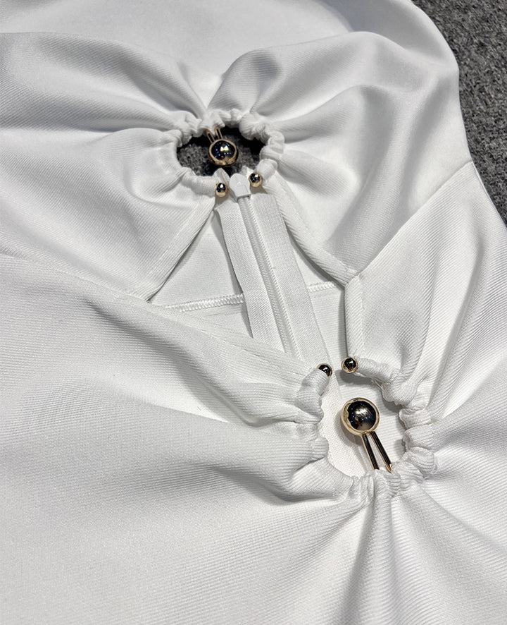 White Cut Out Maxi Dress 6