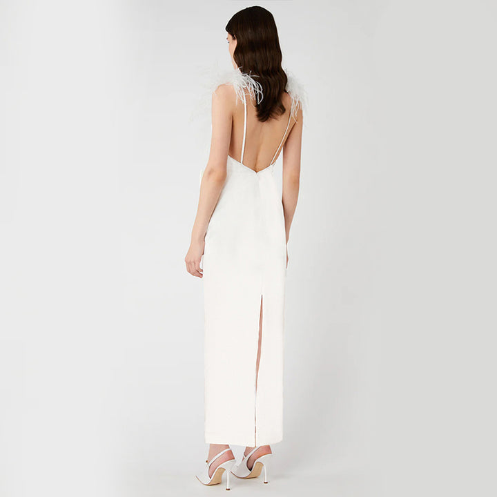 White Feather Bow Gown 1