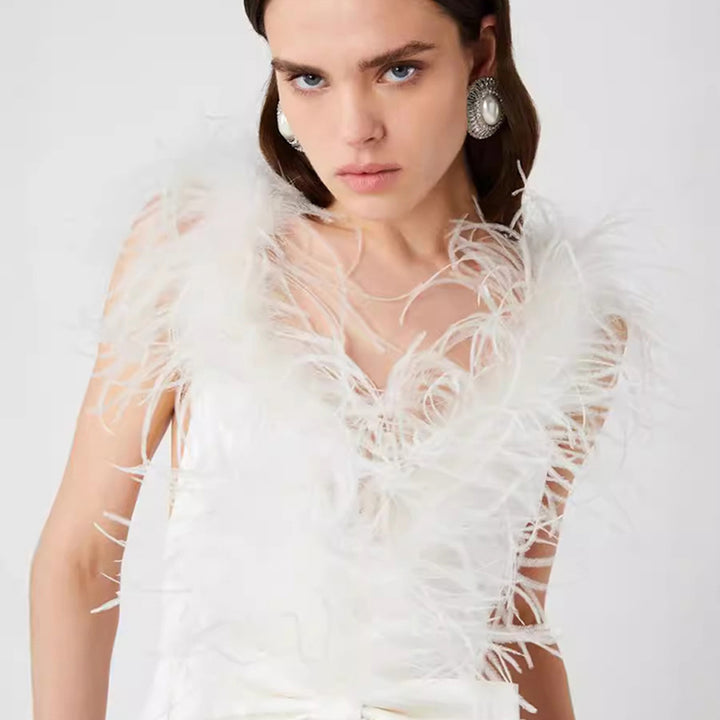 White Feather Bow Gown 2